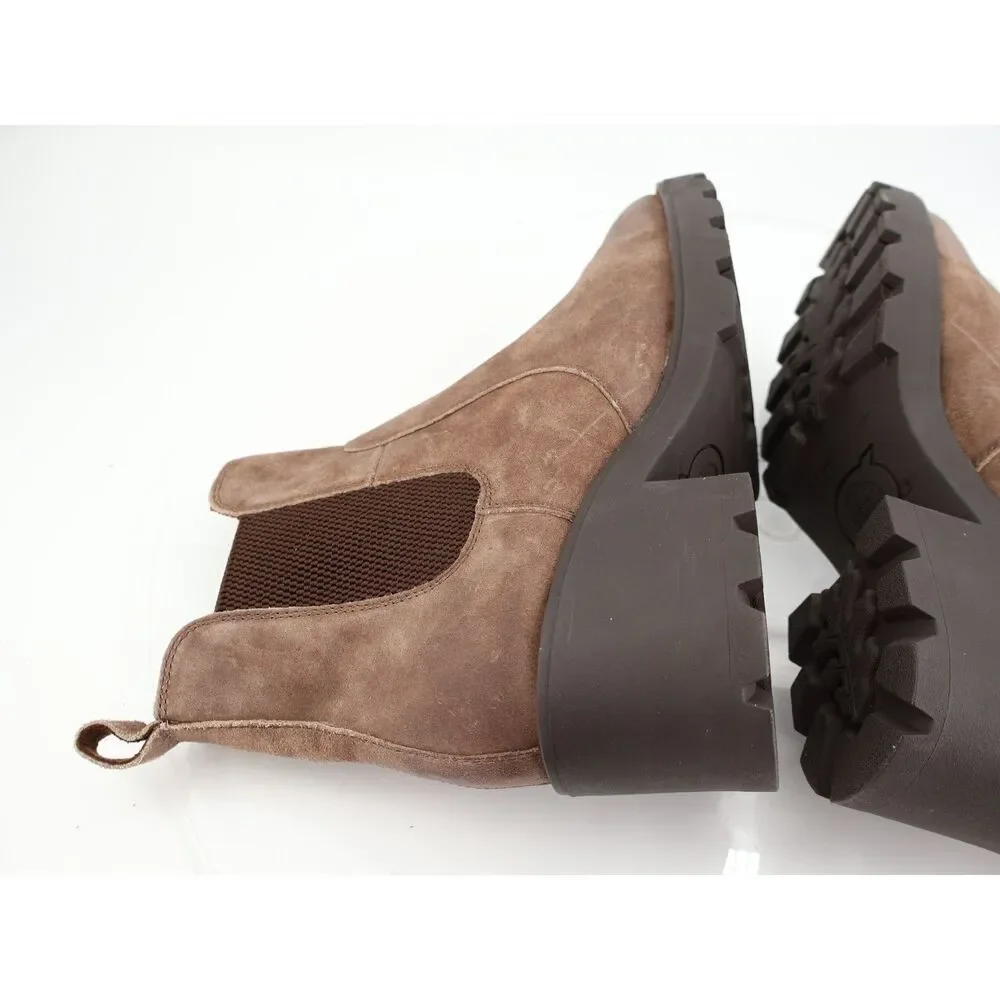 Born Graci Chelsea Boot Size 11 M Lug Sole Brown Leather Block Heel Pull on